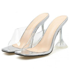 Fashion PVC Women Sandals Summer Open Toed High Heels Transparent Slippers Party Shoes Discount Pumps Zapatos Mujer