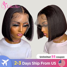 Straight Bob Wig Lace Front Human Hair Wigs For Women Brazilian Human Hair HD Lace Frontal Wigs 13X5X2 Glueless Lace Front Wigs